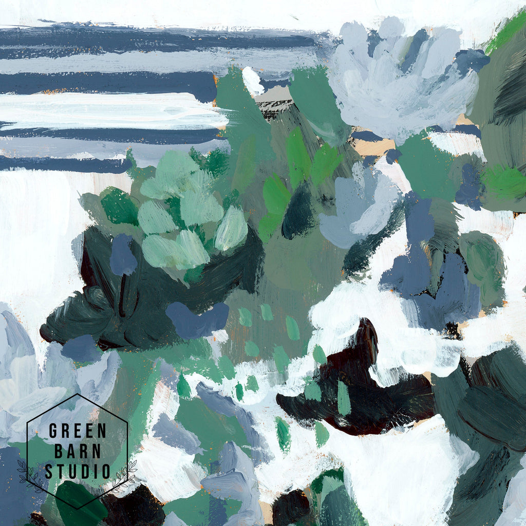 St. George's, Abstract in Blues, Fine Art Print