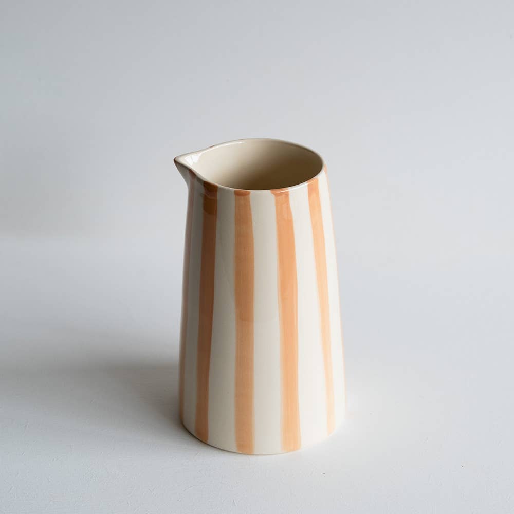 Musango Contemporary Handmade and Painted Jug in Candy Stripe