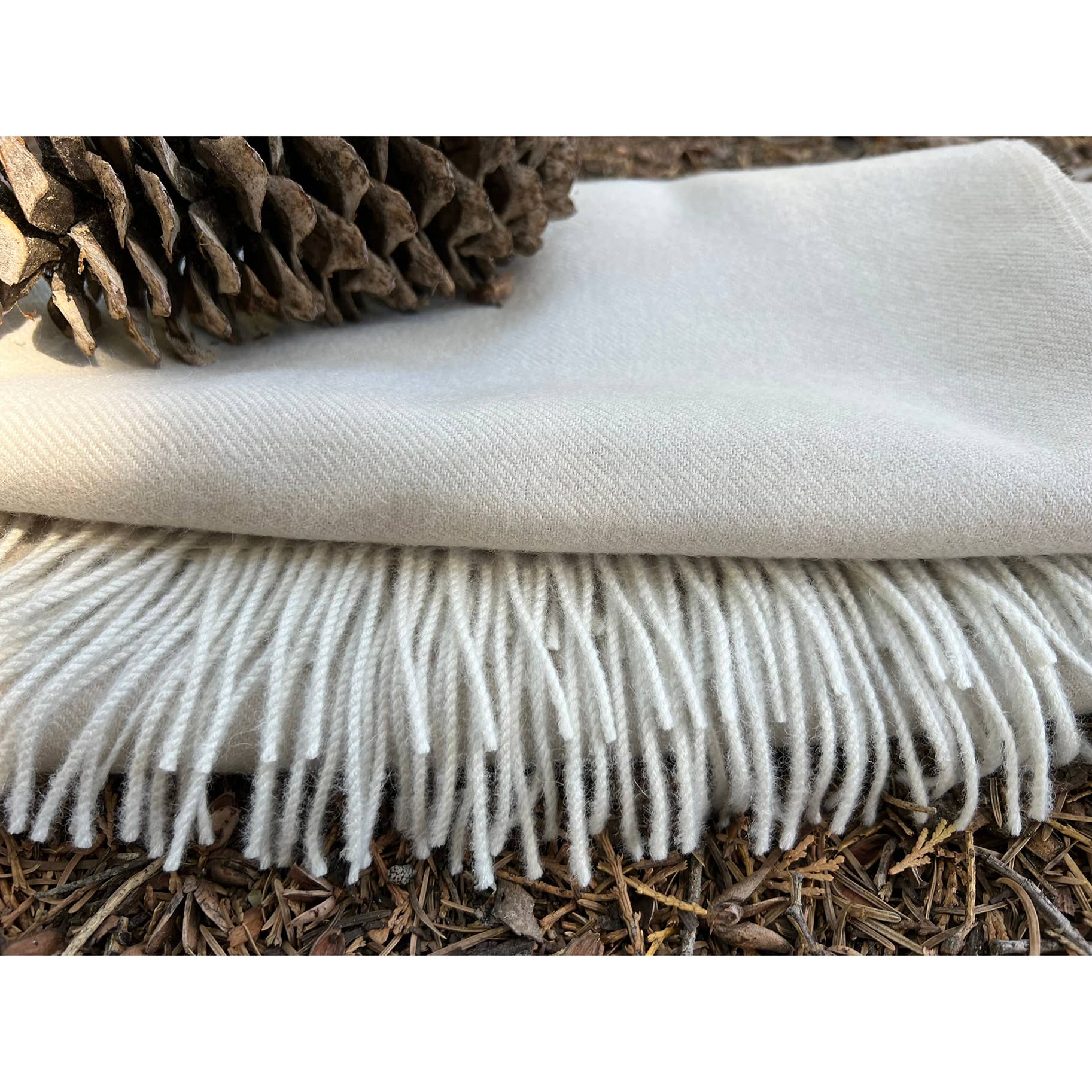 100% Baby Alpaca Throw - Porcelain