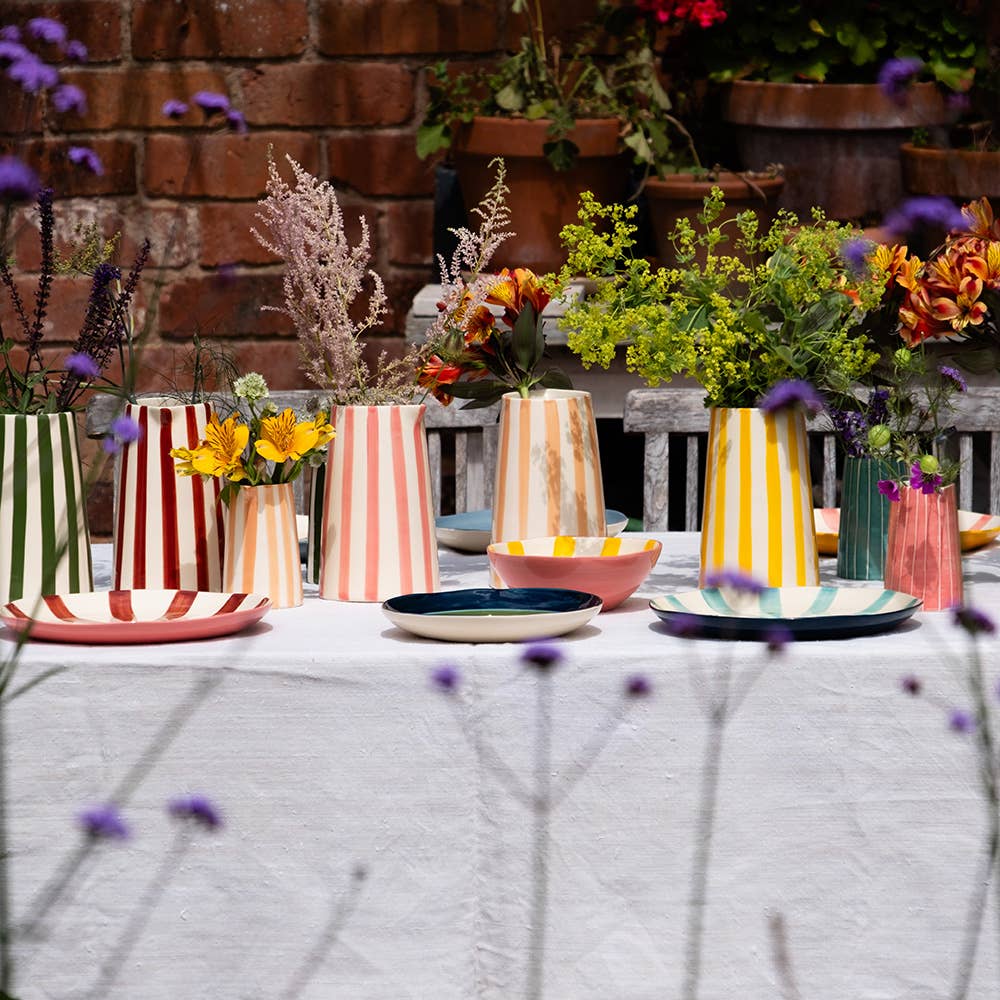 Musango Contemporary Handmade and Painted Jug in Candy Stripe