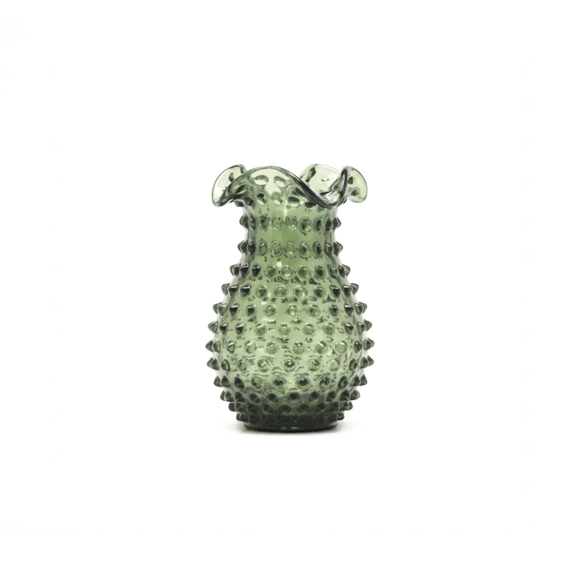 Hobnail Vase - Petal - Moss Green