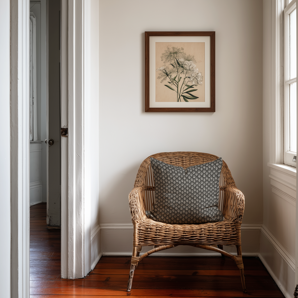 Kiawah Throw Pillow in Coal