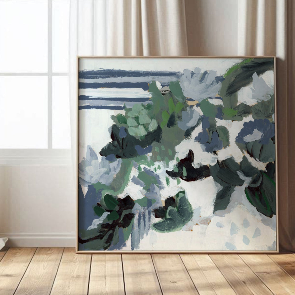 St. George's, Abstract in Blues, Fine Art Print